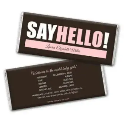 personalized baby shower chocolate bars