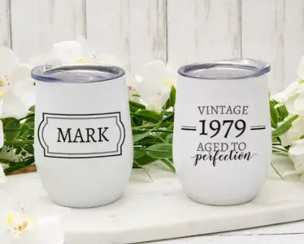 personalized birthday wine tumblers