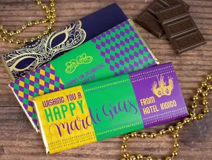 Personalized Mardi Gras Celebrate - Milk Chocolate M&Ms 