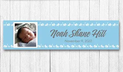 Shop Personalized Boy Birth Announcement 5 foot Banners