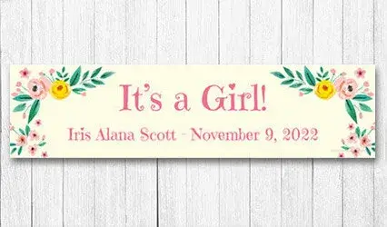 Shop Personalizd 5 foot Girl Birth Announcement Banner