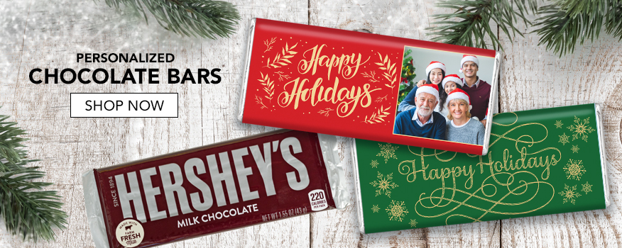 Shop Personalized Holiday CHOCOLATE BARS