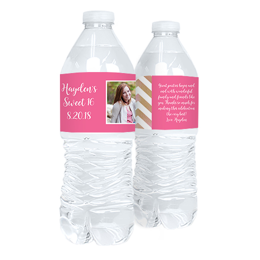 Sweet 16 Water Bottle Labels