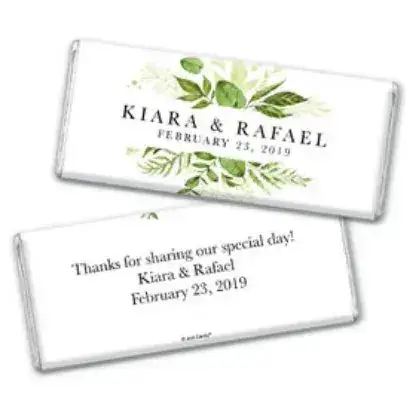 personalized wedding reception candy bars