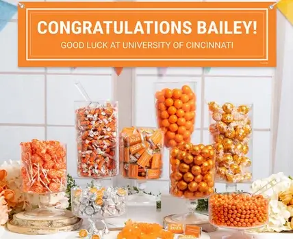 Orange Graduation Candy Buffets