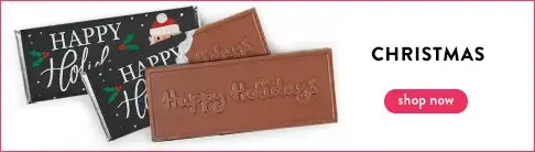 Personalized Christmas Embossed Chocolate Bars