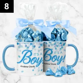 Personalized Baby Shower Candy Filled Mugs