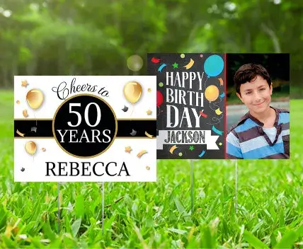 Personalized Birthday Banners and Lawn Signs