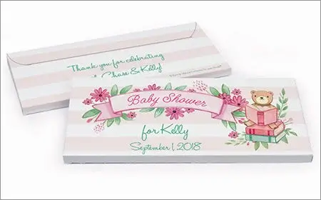 Girl Baby Shower Personalized Gift Box with Candy Bar