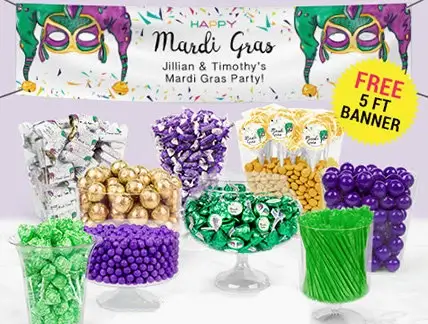 Personalized Mardi Gras Celebrate - Milk Chocolate M&Ms 